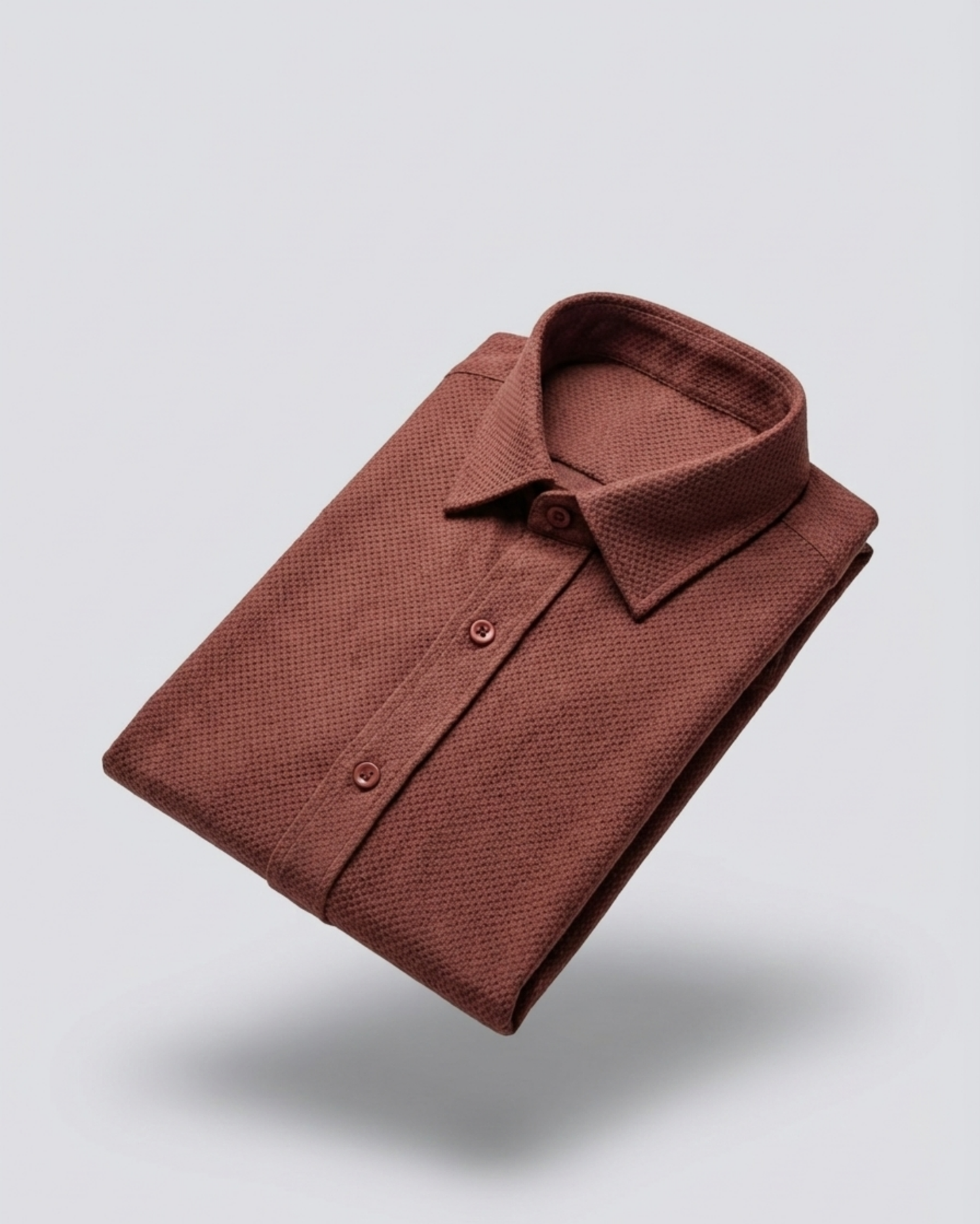 Rust Self Textured Shirt