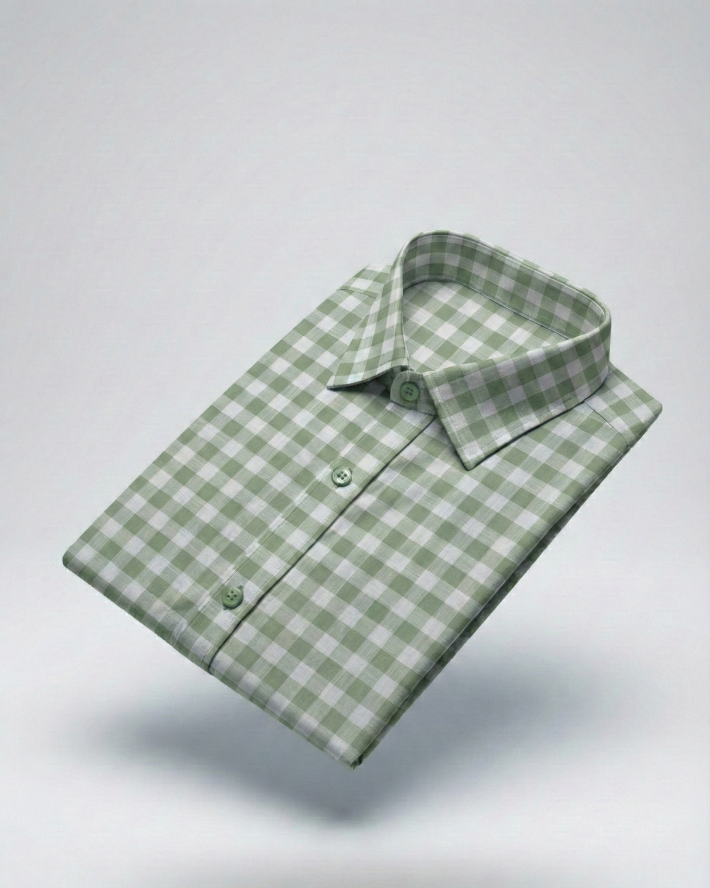 White & Green Checks Shirt